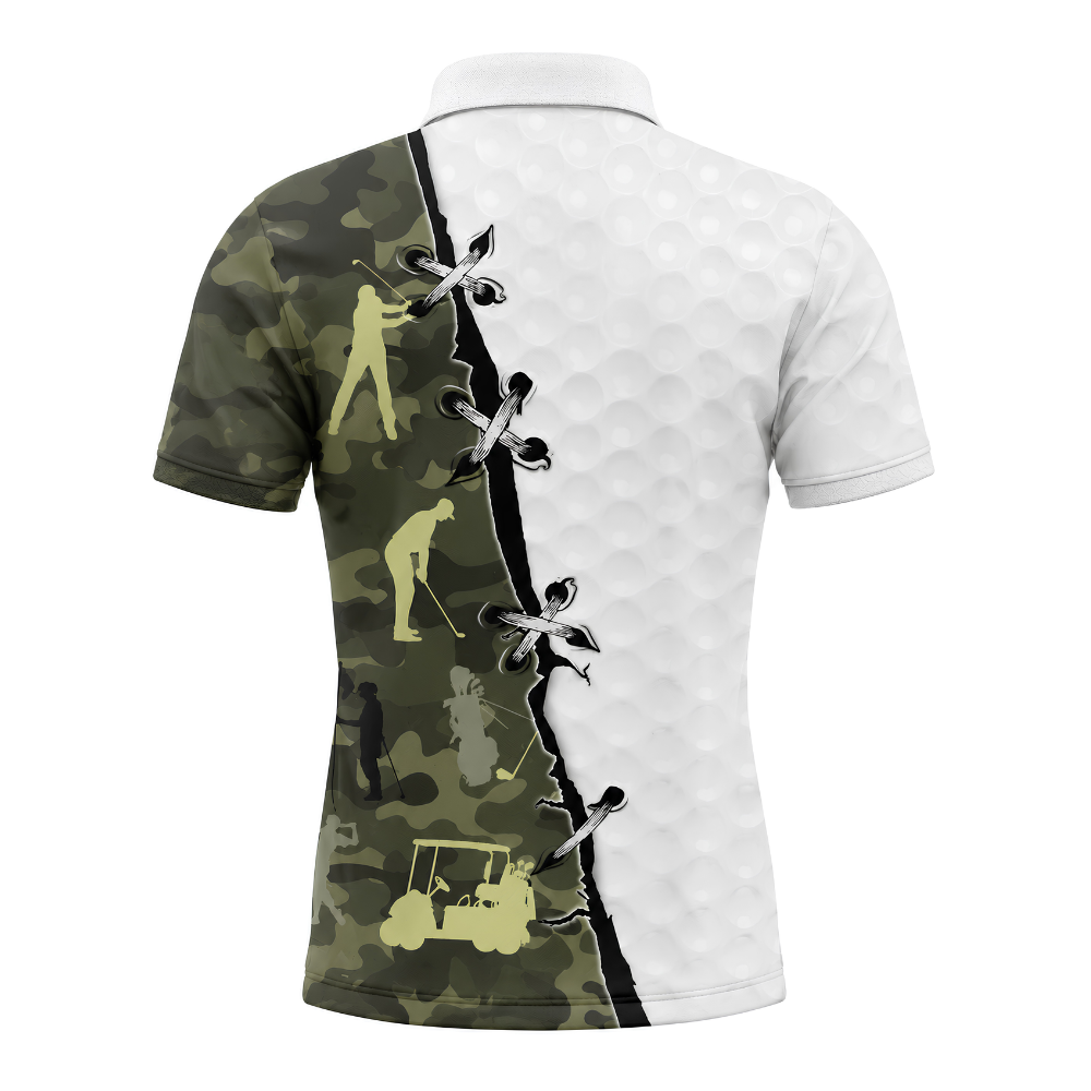 Custom Camouflage Golf Polo Shirt For Men, Custom Camo Golf Shirts GZ0275