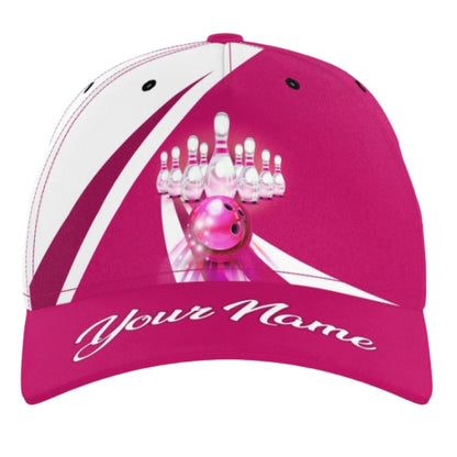 Personalized Blue Bowling 3D Printed Cap, Custom Name Bowling Baseball Cap Hat CP0425