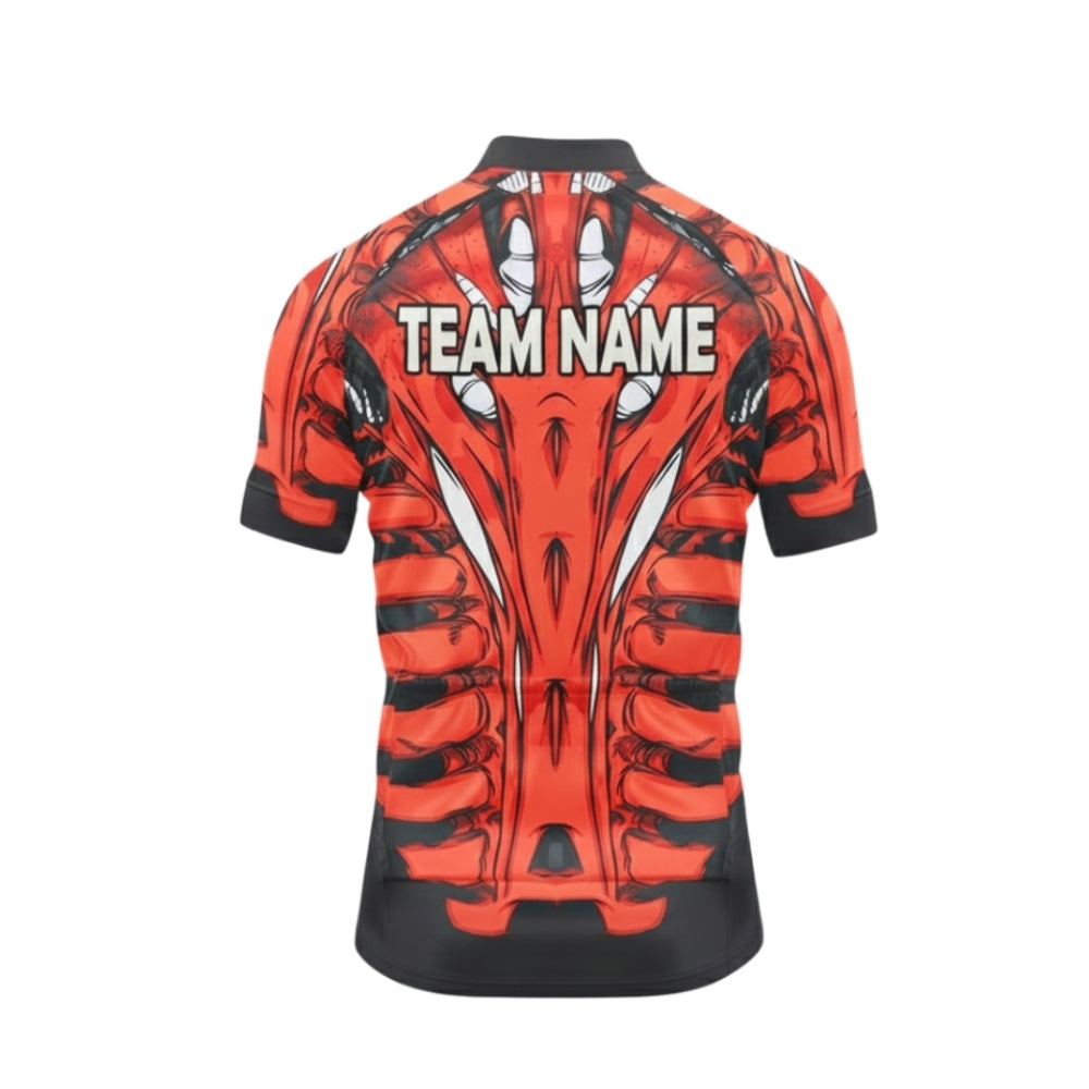 Custom Skeleton Red Cycling Jersey Short Sleeve For Men, Custom Skeleton Cycling Jerseys CG0527