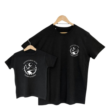Adventure With Daddy Custom Dad And Me Matching T Shirt For Father Day, Custom Family Hiking Matching Shirts For Dad And Kids ET0926