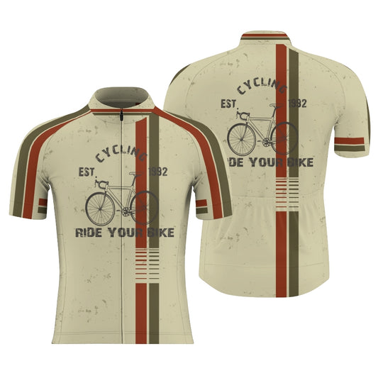 Ride Your Bike Custom Year Retro Cycling Short Sleeve Men Jersey, Custom Retro Cycling Jerseys CZ0147