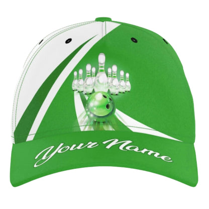 Personalized Blue Bowling 3D Printed Cap, Custom Name Bowling Baseball Cap Hat CP0425