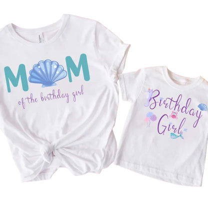 Matching Mermaid Birthday T Shirts For Family, Family Mermaid Birthday Shirts ET0335