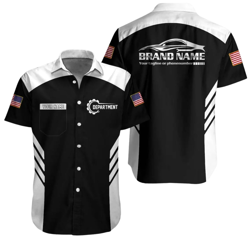 Custom Mechanic Uniform Hawaiian Shirt, Custom Team Auto Mechanic Work Shirt HE0108