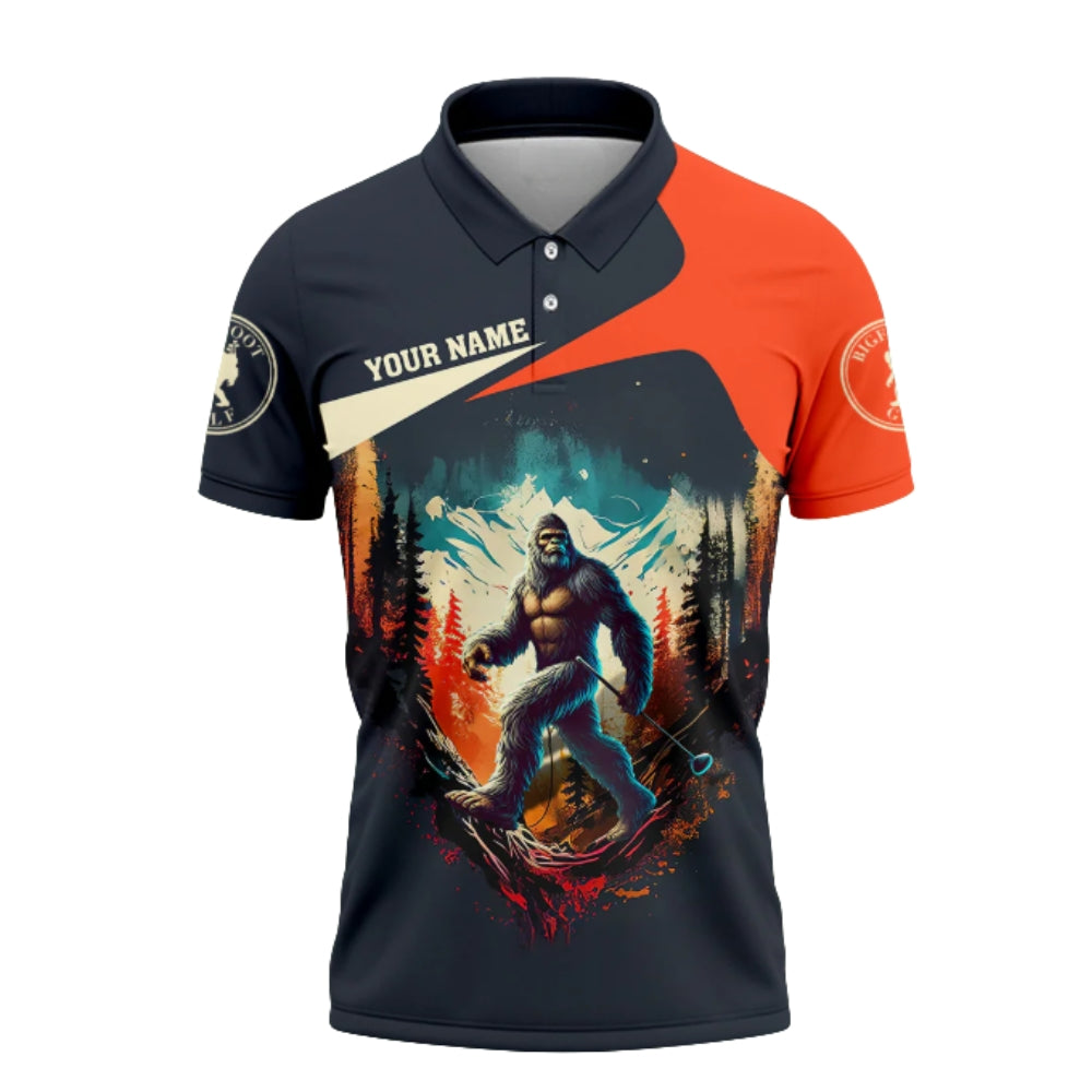 Not All Who Wander Are Lost Some Are Looking For Golf Balls Custom Sasquatch Retro Golf Polo Shirt Men, Custom Bigfoot Funny Golf Shirts GZ0231