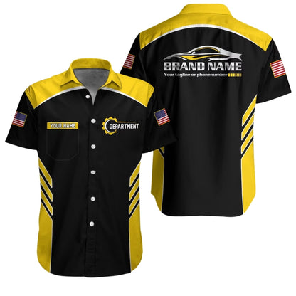 Custom Mechanic Uniform Hawaiian Shirt, Custom Team Auto Mechanic Work Shirt HE0108