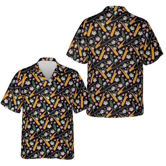 Floral Saxophones Hawaiian Shirt Men Women, Saxophone Hawaiian Shirts HE0324