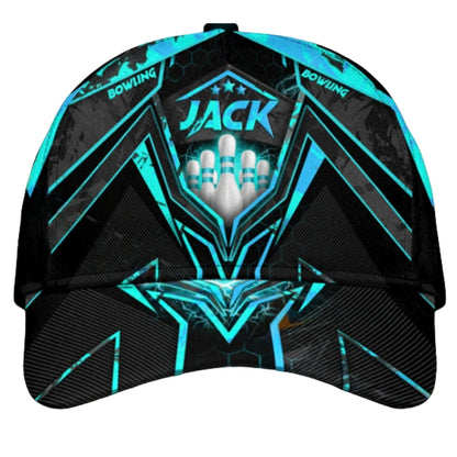 Custom Bowling Grunge 3D Printed Baseball Cap, Personalized Bowling Players Cap Hat CP0426