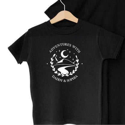 Adventure With Daddy Custom Dad And Me Matching T Shirt For Father Day, Custom Family Hiking Matching Shirts For Dad And Kids ET0926
