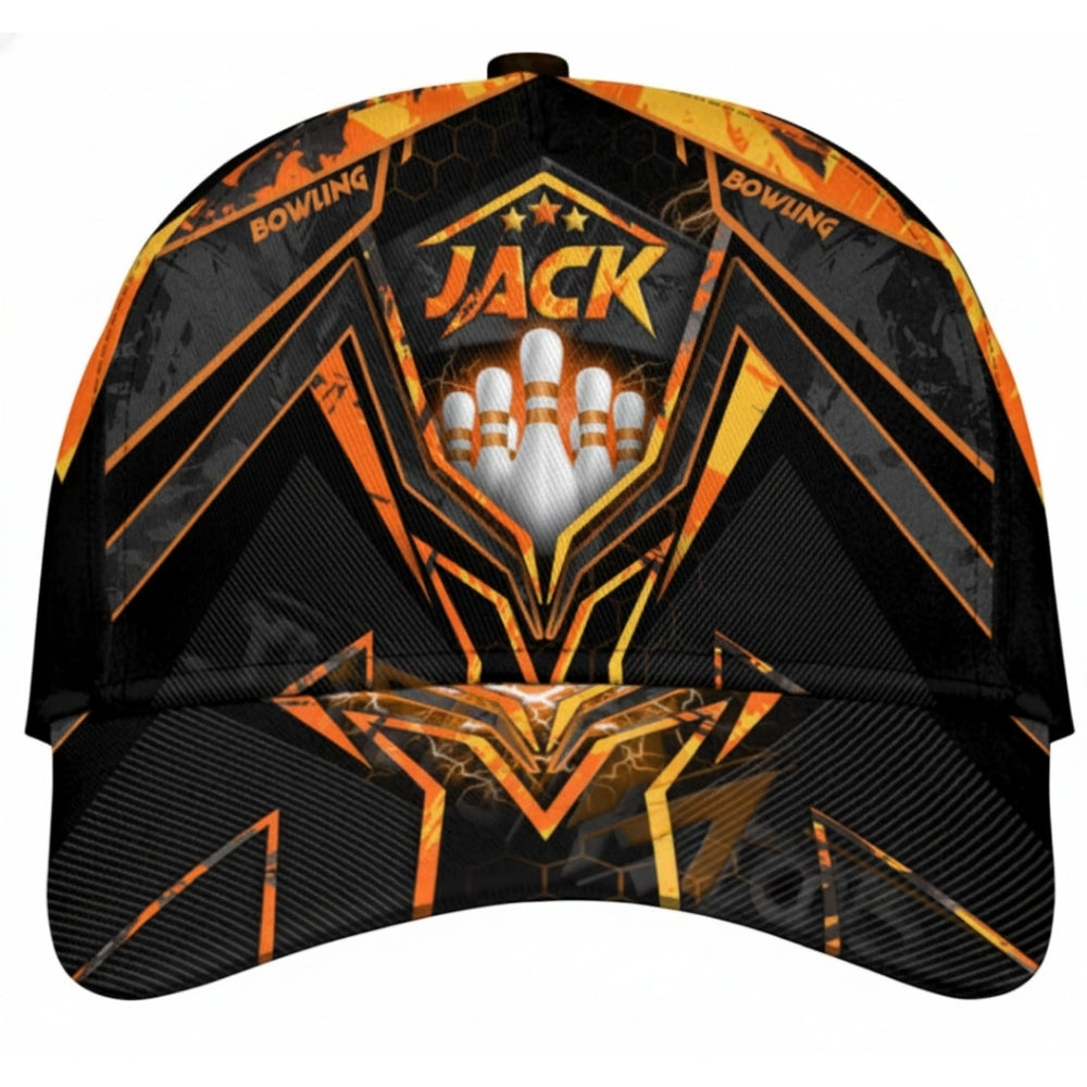Custom Bowling Grunge 3D Printed Baseball Cap, Personalized Bowling Players Cap Hat CP0426