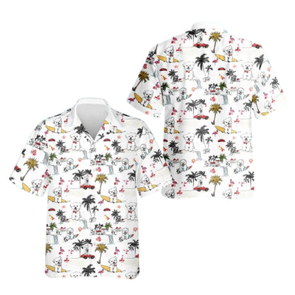 Bichon White Hawaiian Shirt For Men Women, Bichon Dog Lover Hawaiian Shirts HE0135