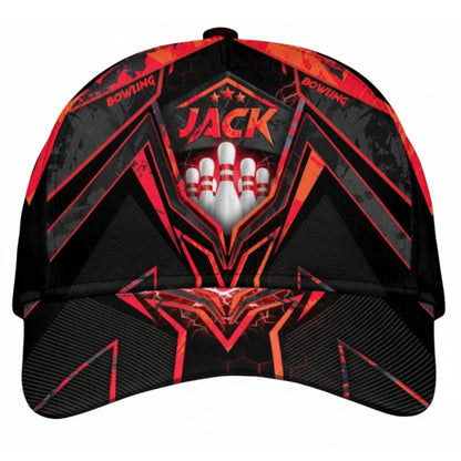 Custom Bowling Grunge 3D Printed Baseball Cap, Personalized Bowling Players Cap Hat CP0426