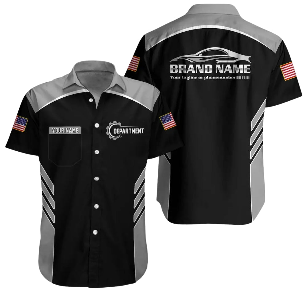 Custom Mechanic Uniform Hawaiian Shirt, Custom Team Auto Mechanic Work Shirt HE0108