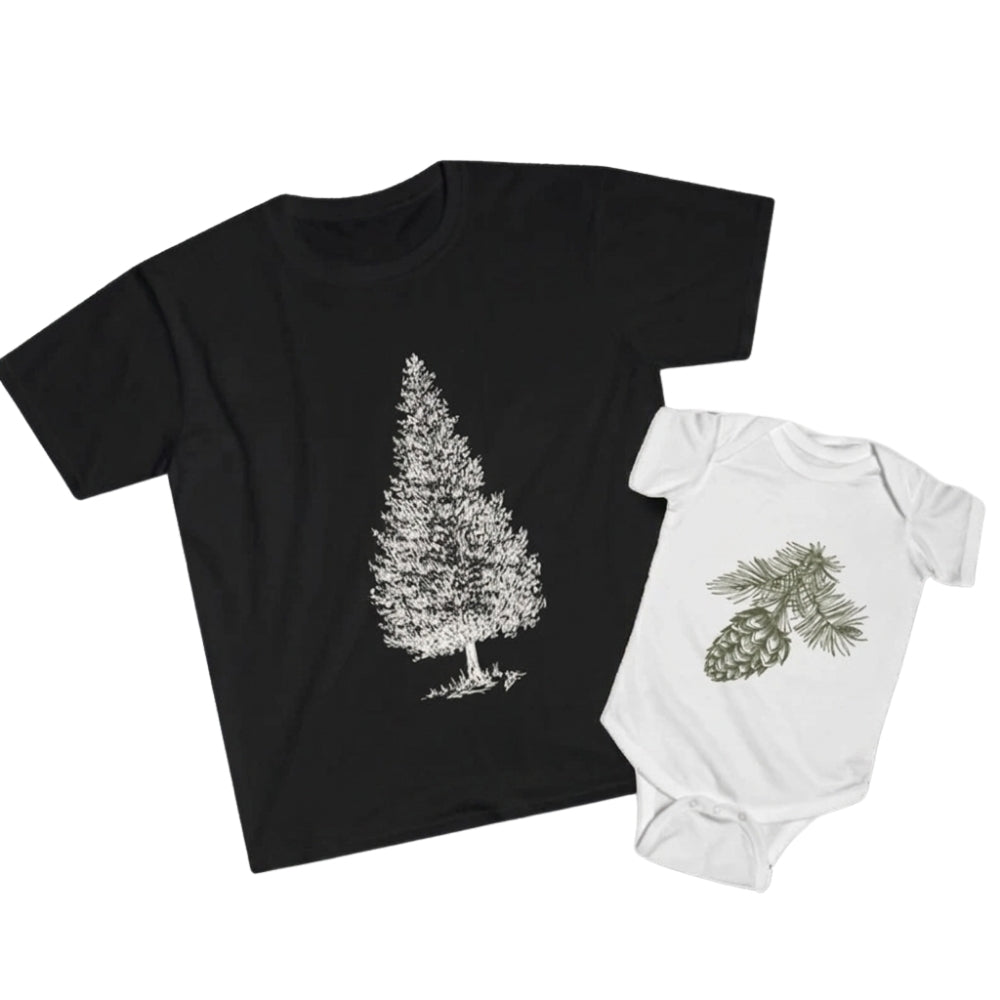 Pine Cone And Pine Tree Matching Family T Shirt, Family Pine Tree Matching Shirts ET0928
