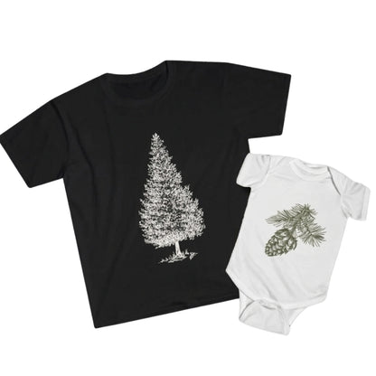 Pine Cone And Pine Tree Matching Family T Shirt, Family Pine Tree Matching Shirts ET0928