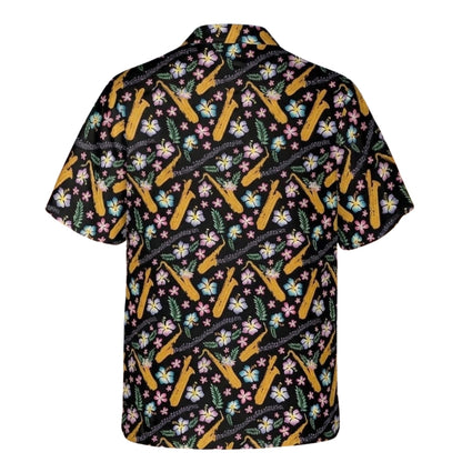 Floral Saxophones Hawaiian Shirt Men Women, Saxophone Hawaiian Shirts HE0324
