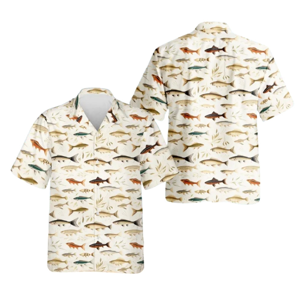 Freshwater Fish Pattern Hawaiian Shirt Men Women, Fish Lover Hawaiian Shirts HE0136