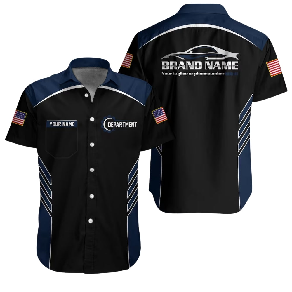 Custom Mechanic Uniform Hawaiian Shirt, Custom Team Auto Mechanic Work Shirt HE0108