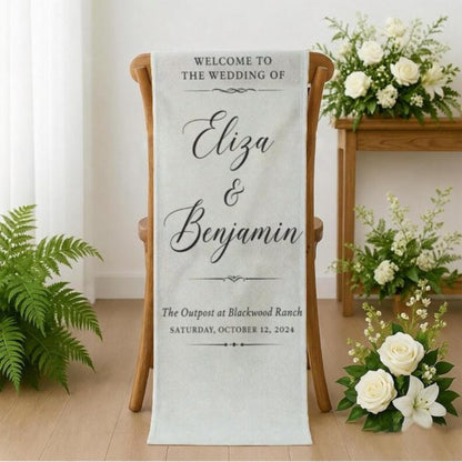 Custom Western Fabric Wedding Welcome Banner, Personalized Western Fabric Welcome Sign WD0204