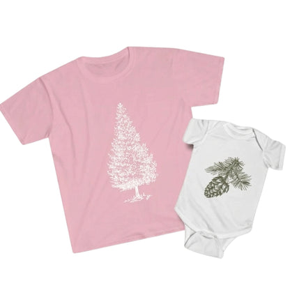 Pine Cone And Pine Tree Matching Family T Shirt, Family Pine Tree Matching Shirts ET0928