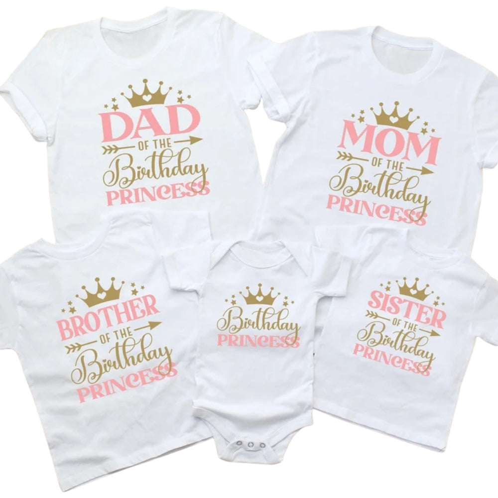 Birthday Princess Custom Matching Family T Shirts, Custom Birthday Matching Shirts For Family ET0338