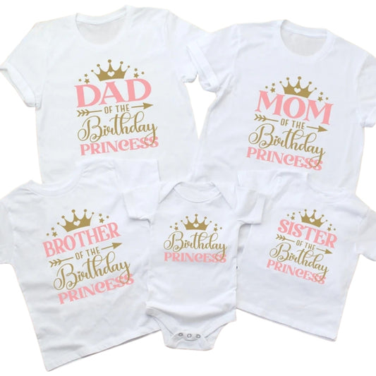 Birthday Princess Custom Matching Family T Shirts, Custom Birthday Matching Shirts For Family ET0338