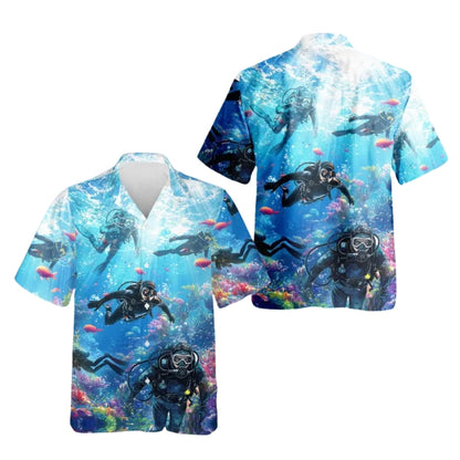 Scuba Diving Hawaiian Shirt For Men Women, Scuba Dive Hawaiian Shirts HE0137
