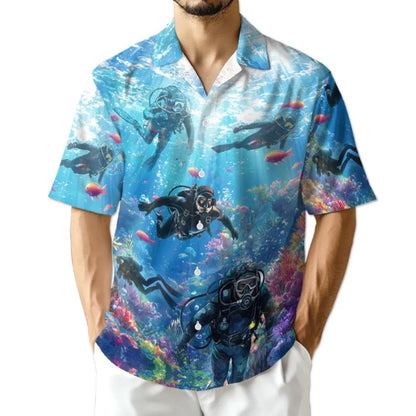 Scuba Diving Hawaiian Shirt For Men Women, Scuba Dive Hawaiian Shirts HE0137