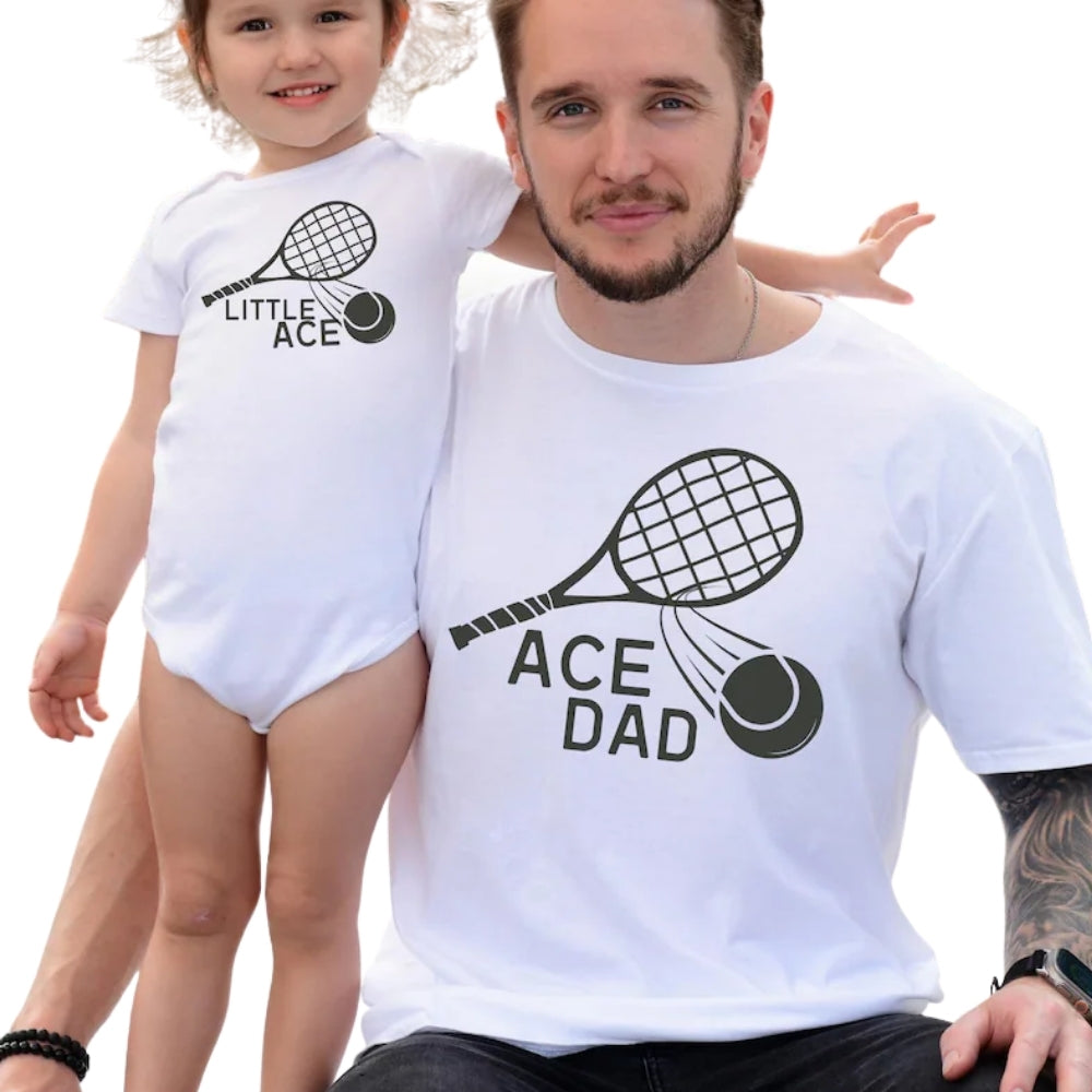 Ace Dad Little Ace Matching Dad And Daughter Tennis T Shirts, Tennis Matching Daddy And Me Shirts ET0929