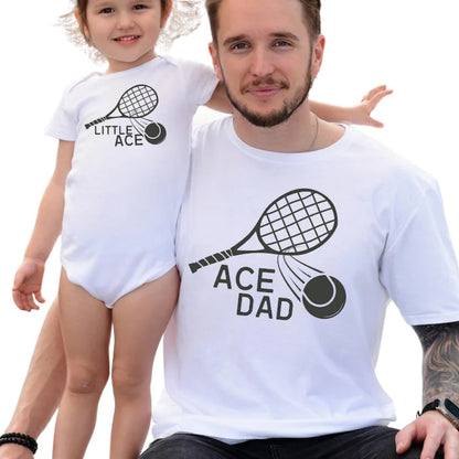 Ace Dad Little Ace Matching Dad And Daughter Tennis T Shirts, Tennis Matching Daddy And Me Shirts ET0929