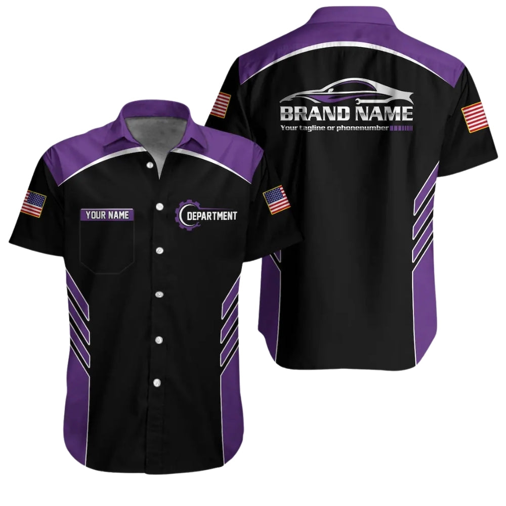 Custom Mechanic Uniform Hawaiian Shirt, Custom Team Auto Mechanic Work Shirt HE0108