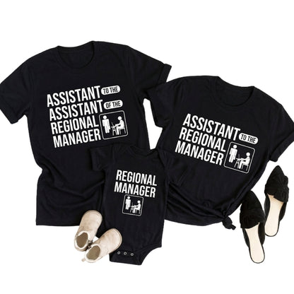 Regional Manager Assistant Regional Manager Matching Family T Shirt, Funny Office Family Matching Shirts ET1011