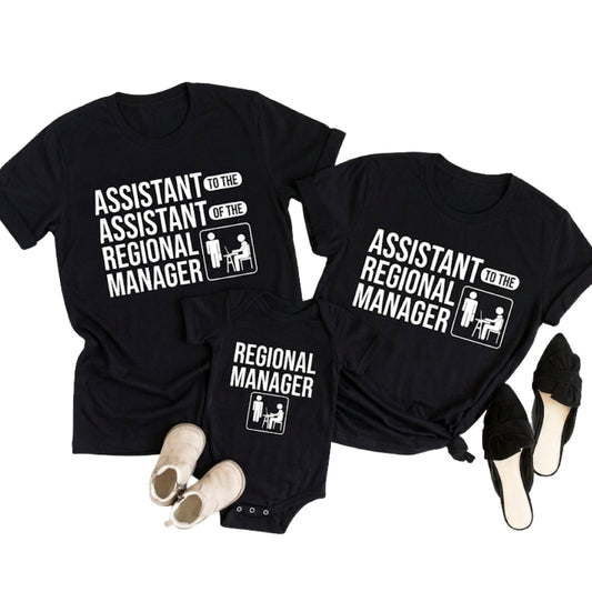 Regional Manager Assistant Regional Manager Matching Family T Shirt, Funny Office Family Matching Shirts ET1011