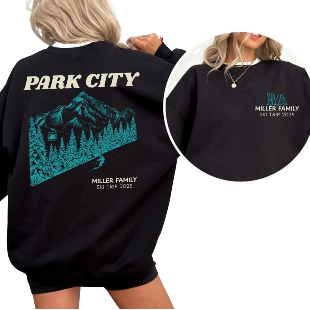 Personalized Family Ski Trip Matching Sweatshirt, Custom Ski Vacation Family Sweatshirts ET1344