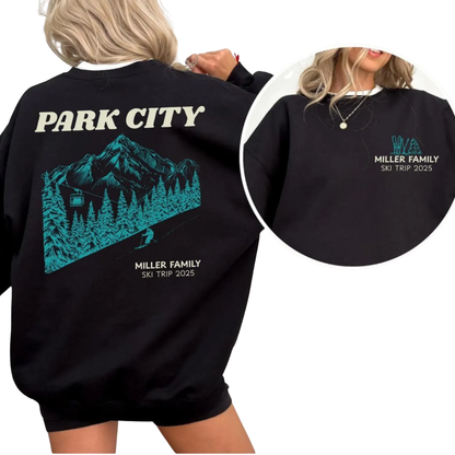 Personalized Family Ski Trip Matching Sweatshirt, Custom Ski Vacation Family Sweatshirts ET1344