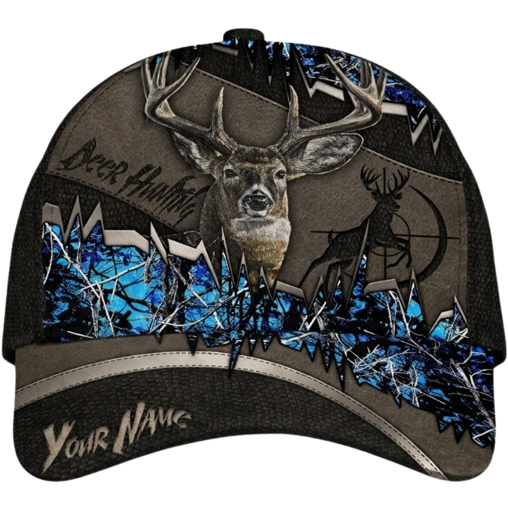 Custom Deer Hunting Camouflage Baseball Cap, Personalized Deer Hunter Cap Hat CP0616