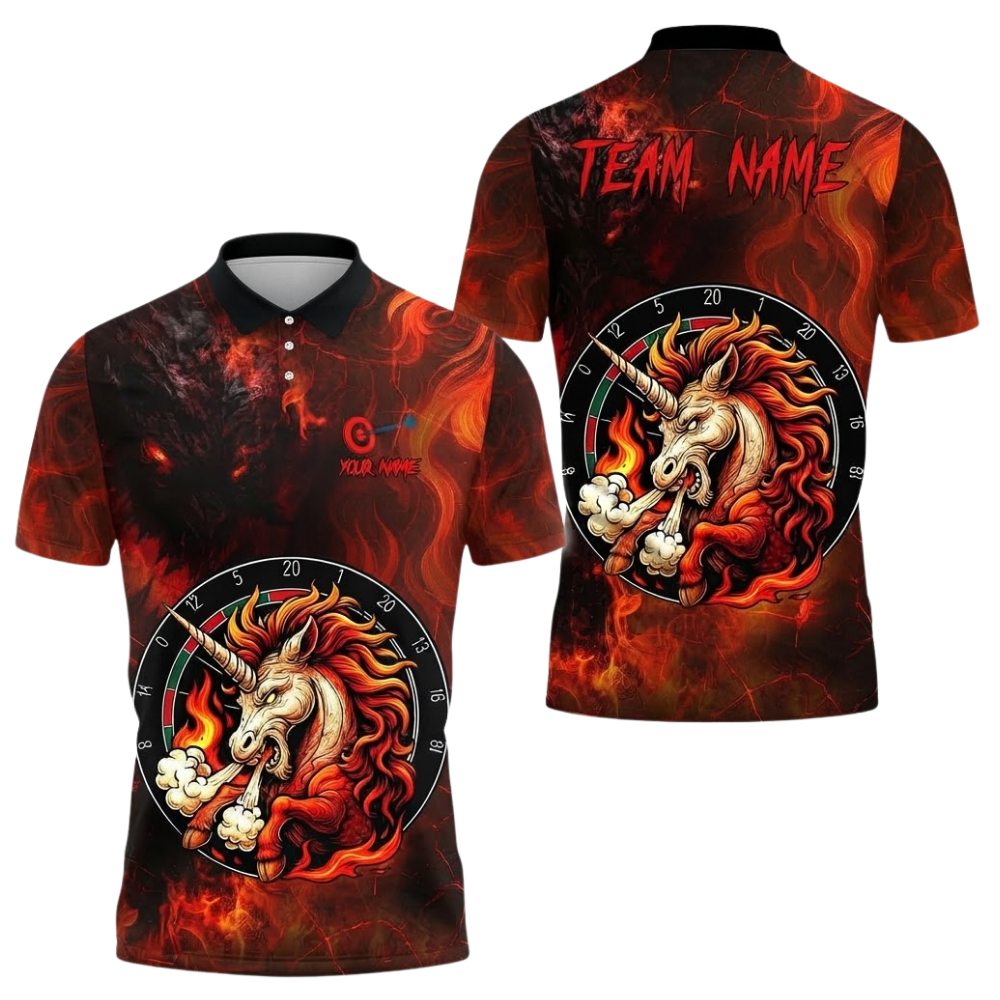 Custom Unicorn Darts Polo Shirt For Men, Custom Team Unicorn Dart Shirt DE0113