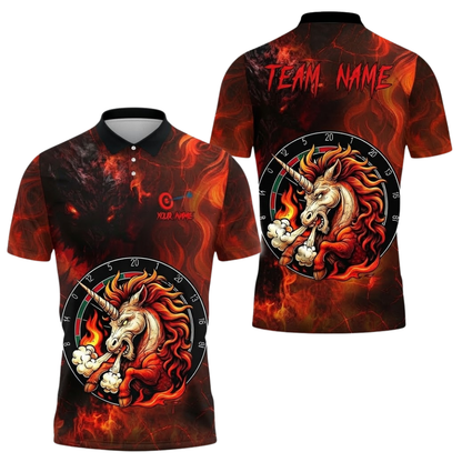Custom Unicorn Darts Polo Shirt For Men, Custom Team Unicorn Dart Shirt DE0113