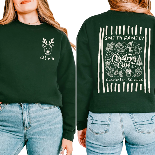 Custom Christmas Family Matching Sweatshirt, Personalized Christmas Family Sweater ET1693
