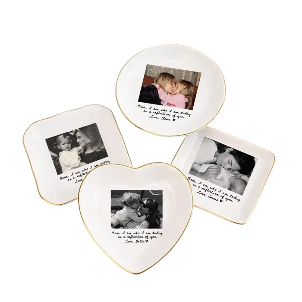 Custom Photo Mother of The Bride Jewelry Dish, Personalized Photo Jewelry Dish for Mom on Wedding Day WD0078