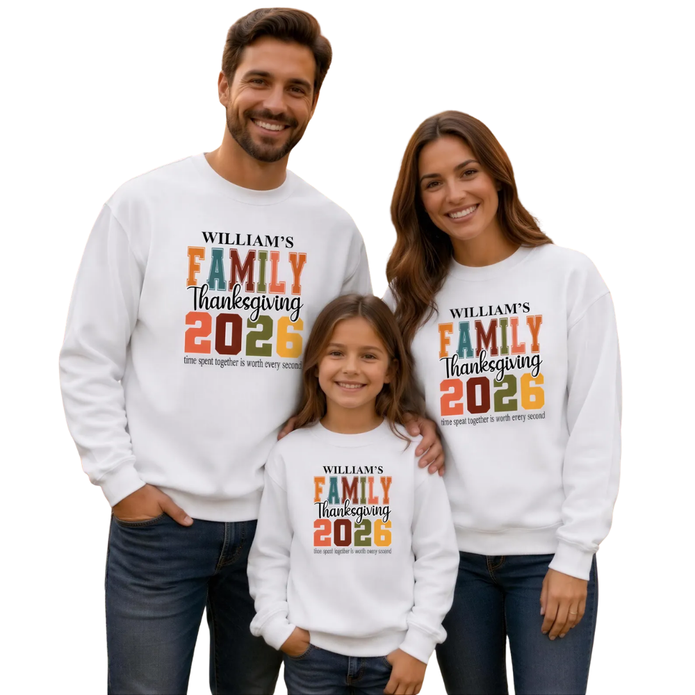 Personalized Family Thanksgiving Matching Sweatshirt, Custom Thanksgiving Family Sweatshirts ET1287