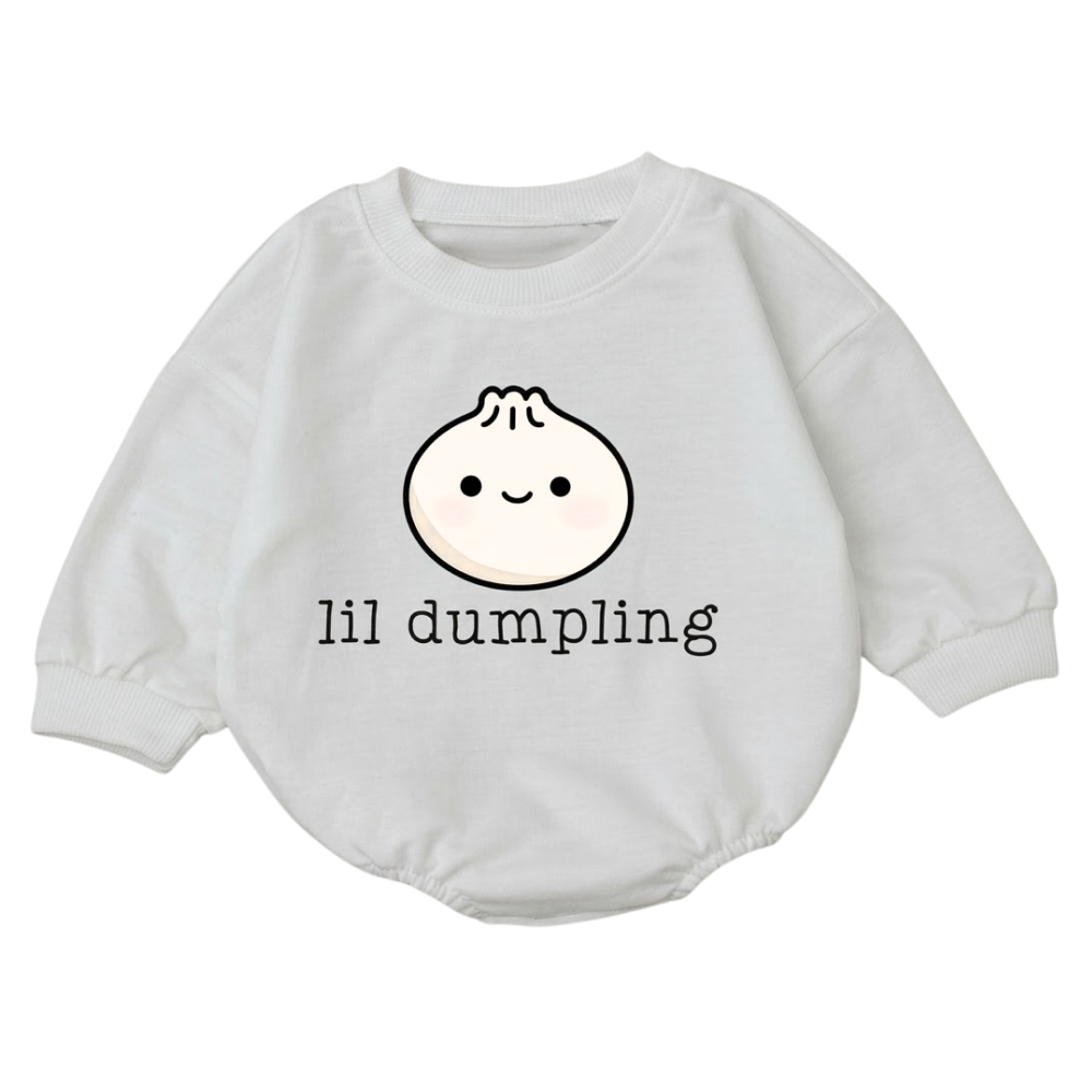 Lil Dumpling Baby Romper Sweatshirt, Dimsum Lover Baby Romper Sweatshirt BB0080