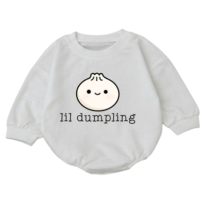 Lil Dumpling Baby Romper Sweatshirt, Dimsum Lover Baby Romper Sweatshirt BB0080