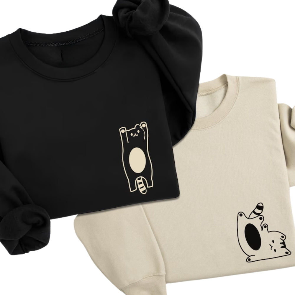 Cute Couple Cat Sweatshirt, Matching Couple Cat Lover Sweatshirt For Valentine Day 2D0818