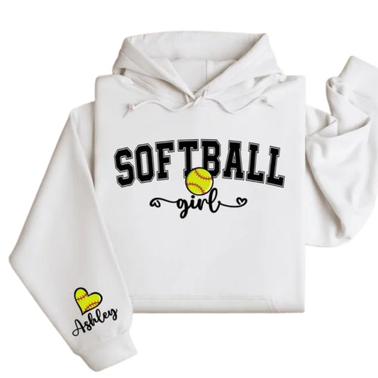 Custom Softball Girl Hoodie, Custom Softball Hoodie 2D0514