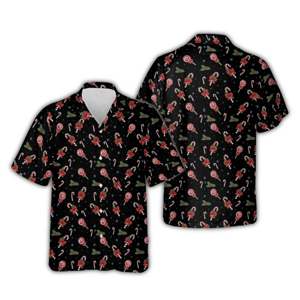 Candy Cane Christmas Hawaiian Shirt, Xmas Candy Hawaiian Shirt HE0923