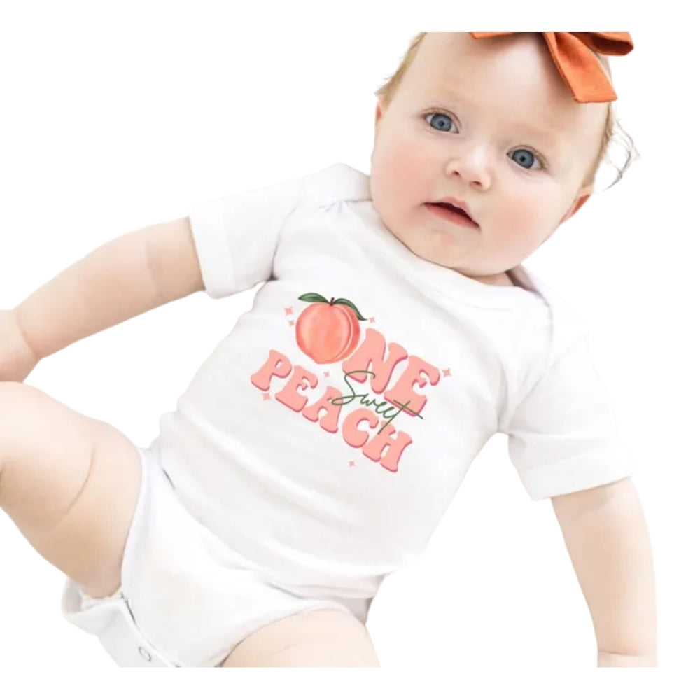 One Sweat Peach 1st Birthday Matching Family T Shirts, Peach First Birthday Matching Shirts For Family ET0364