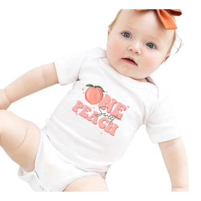 One Sweat Peach 1st Birthday Matching Family T Shirts, Peach First Birthday Matching Shirts For Family ET0364