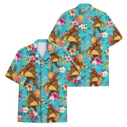 Bigfoot And Taco Tropical Hawaiian Shirt For Men Women, Sasquatch Bigfoot Hawaiian Shirts HE0163