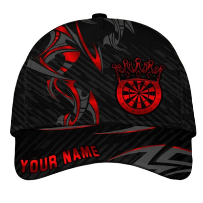 Custom Darts Black And Gold Baseball 3D Printed Cap, Custom Dart Players Cap Hat CP0429